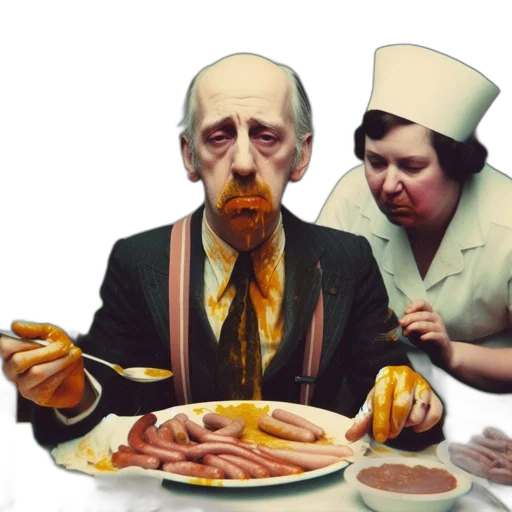 food, face, staff, photorealistic, concept art, oil painting, 3d render, elderly transparent PNG cut-out