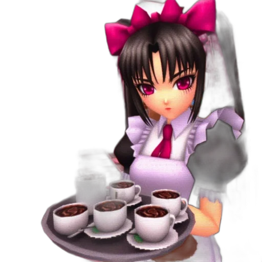food, staff, 3d render, pixel art, photorealistic, anime, animated, woman transparent PNG cut-out