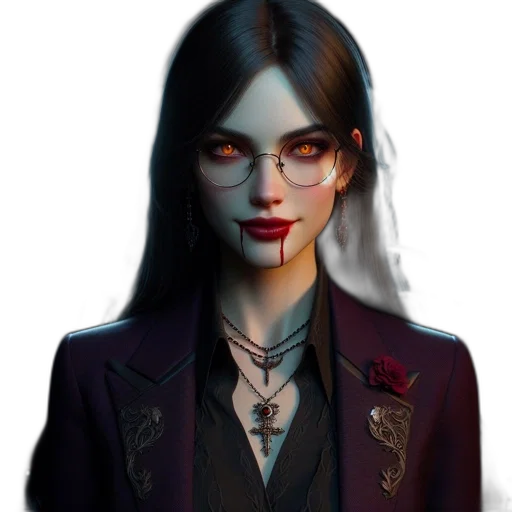 face, staff, jacket, jewelry, concept art, fantasy art, comic book art, photorealistic transparent PNG cut-out
