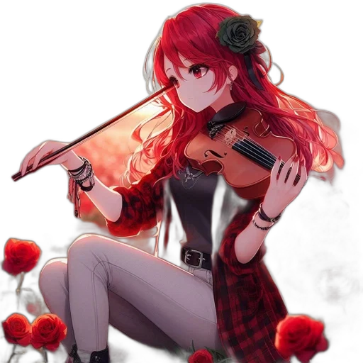 weapon, flower, dress, staff, anime, pixel art, fantasy art, concept art transparent PNG cut-out