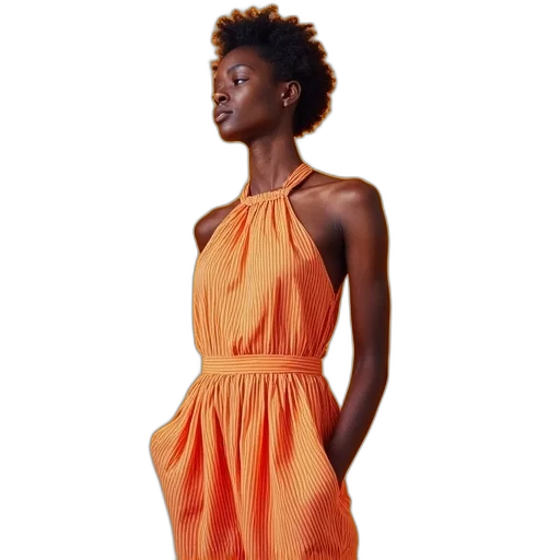 dress, earth tones, golden, neon transparent PNG cut-out