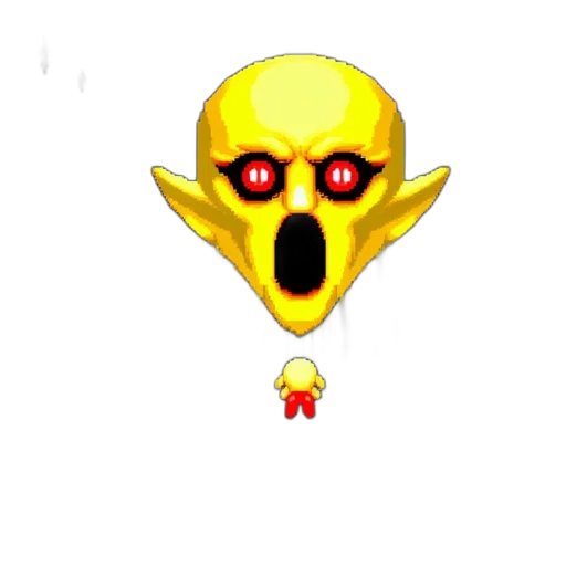 mask, staff, creature, face, pixel art, 3d render, concept art, fantasy art transparent PNG cut-out