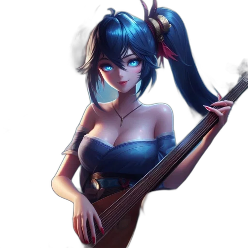 weapon, staff, dress, anime, fantasy art, concept art, pixel art, blue transparent PNG cut-out