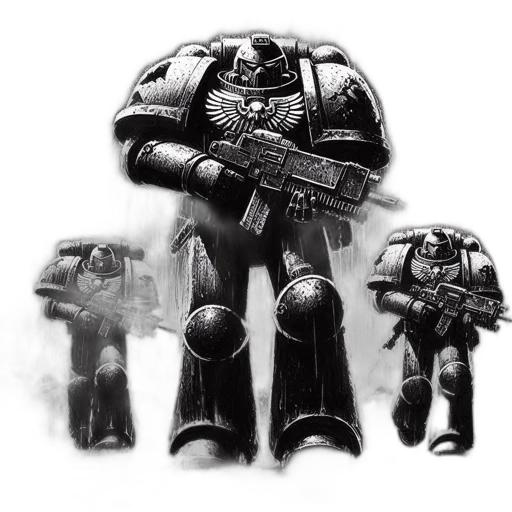 robot, weapon, concept art, comic book art, fantasy art, pixel art, several, well-armored transparent PNG cut-out
