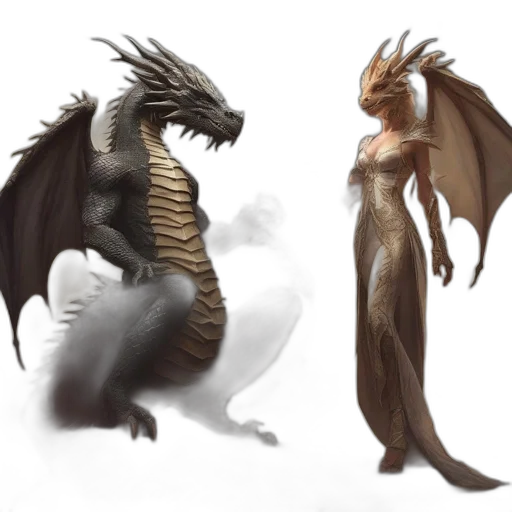 dragon, fantasy art, concept art, 3d render, pixel art, earth tones, dark, monochrome transparent PNG cut-out