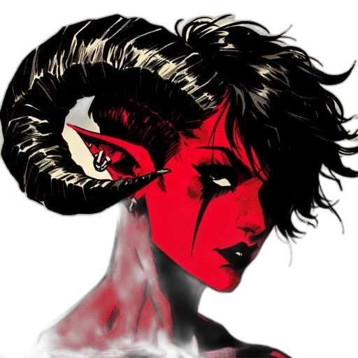 mask, comic book art, fantasy art, concept art, pixel art, red, dark, artistic transparent PNG cut-out