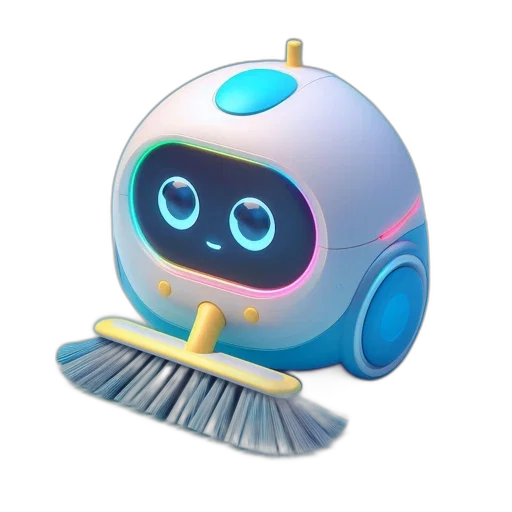 robot, staff, creature, weapon, 3d render, vaporwave, concept art, circular transparent PNG cut-out