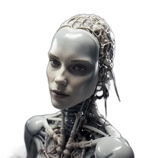 robot, face, cyberpunk, concept art, 3d render, photorealistic, group, lifelike transparent PNG cut-out