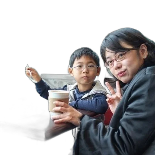 staff, food, photorealistic, 3d render, woman, child, enjoy, meal transparent PNG cut-out