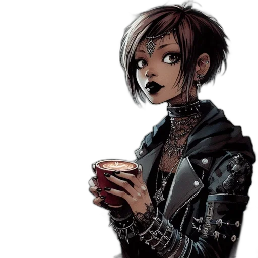 jacket, cyberpunk, concept art, comic book art, fantasy art, dark, monochrome, steampunk transparent PNG cut-out