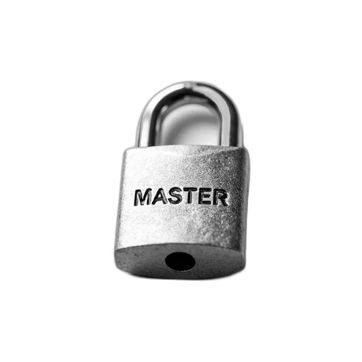 close-up, image, silver, padlock, word, master, engraved, lock transparent PNG cut-out
