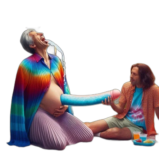concept art, vaporwave, 3d render, outer space, fire, two, people, sit transparent PNG cut-out