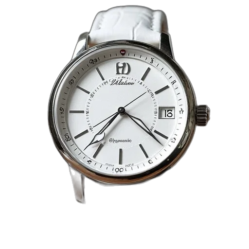 white, leather, watchband, crocodile transparent PNG cut-out