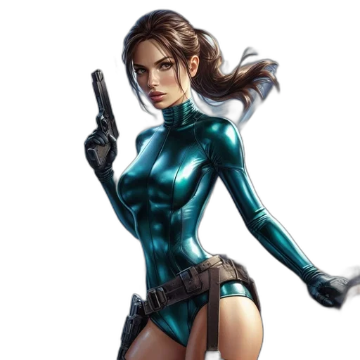 comic book art, concept art, fantasy art, cyberpunk, green, futuristic, warrior, stands transparent PNG cut-out