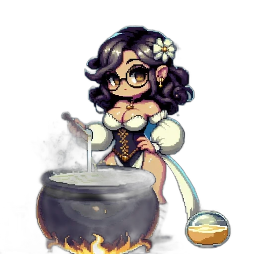 staff, fantasy art, concept art, pixel art, cartoon, fire, witch, stirs transparent PNG cut-out