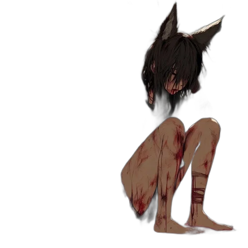 creature, mask, hair, staff, concept art, pixel art, fantasy art, anime transparent PNG cut-out