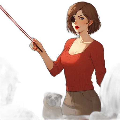 staff, dress, concept art, fantasy art, pixel art, cartoon, fog, fire transparent PNG cut-out