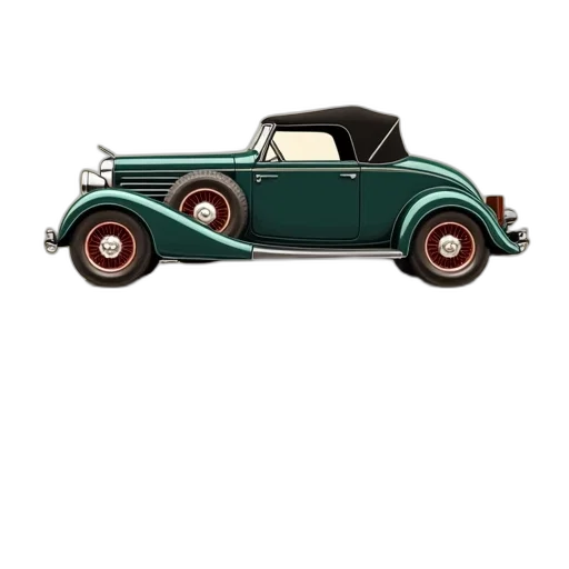 car, 3d render, concept art, pixel art, photorealistic, green, earth tones, vintage transparent PNG cut-out