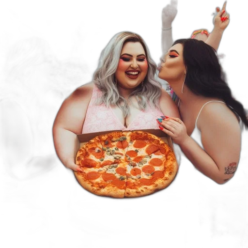 food, photorealistic, concept art, 3d render, pastel, four, women, gather transparent PNG cut-out