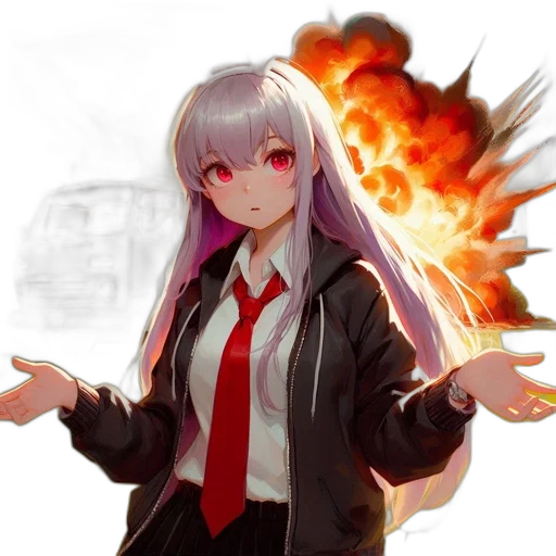 weapon, jacket, dragon, sword, anime, concept art, pixel art, fantasy art transparent PNG cut-out