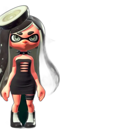 dress, mask, weapon, concept art, 3d render, pixel art, cartoon, monochrome transparent PNG cut-out