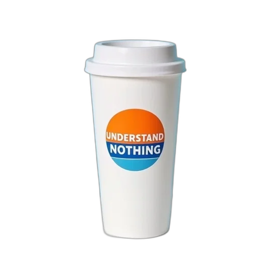 food, 3d render, photorealistic, white, tumbler, blue, orange, understand transparent PNG cut-out