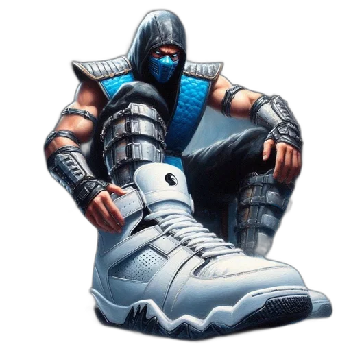 shoes, concept art, comic book art, fantasy art, vaporwave, individual, clad, armored transparent PNG cut-out