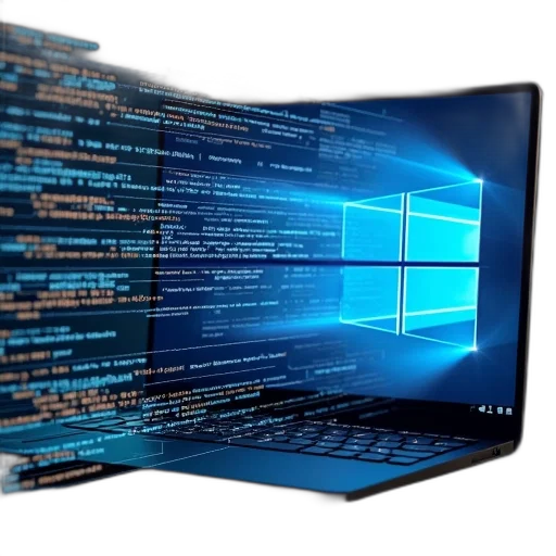 weapon, 3d render, cyberpunk, blue, programming, machine, displayed, windows transparent PNG cut-out