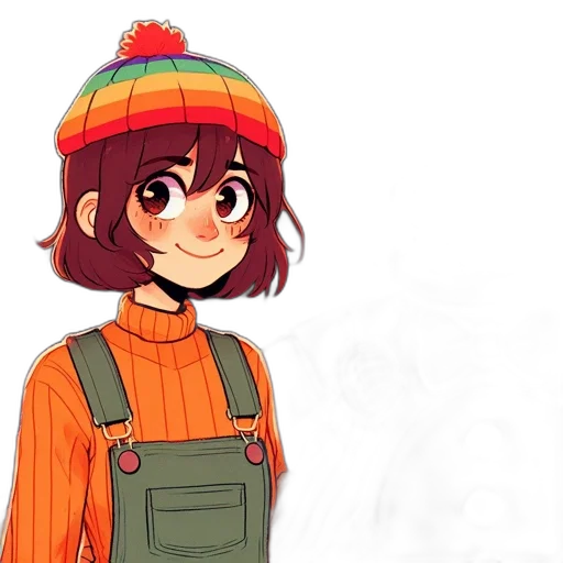 hat, jacket, staff, face, pixel art, watercolor, anime, concept art transparent PNG cut-out