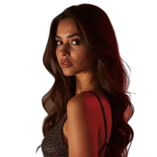 hair, dress, crown, photorealistic transparent PNG cut-out