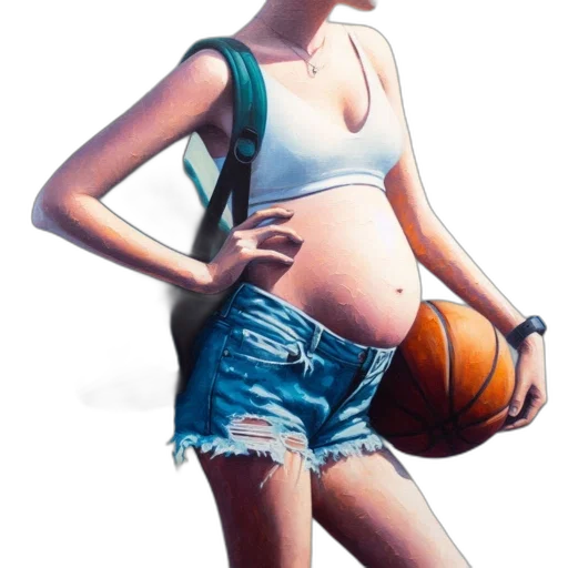 dress, photorealistic, concept art, 3d render, oil painting, pregnant, woman, wears transparent PNG cut-out