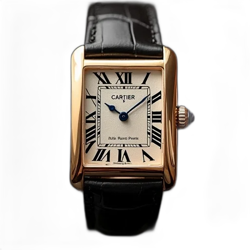 jewelry, photorealistic, 3d render, cartier, tank, solo, watch transparent PNG cut-out
