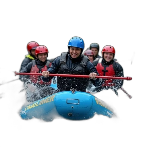 staff, group, people, rafting, down, river, one, person transparent PNG cut-out