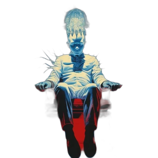 robot, mask, creature, jacket, concept art, cyberpunk, comic book art, pixel art transparent PNG cut-out