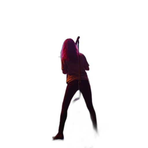 jacket, staff, hair, weapon transparent PNG cut-out