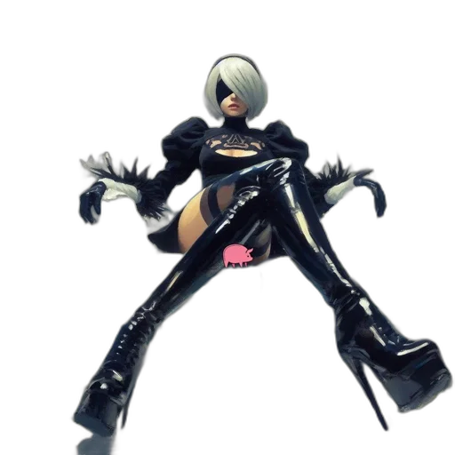 robot, jacket, weapon, creature, 3d render, concept art, monochrome, woman transparent PNG cut-out