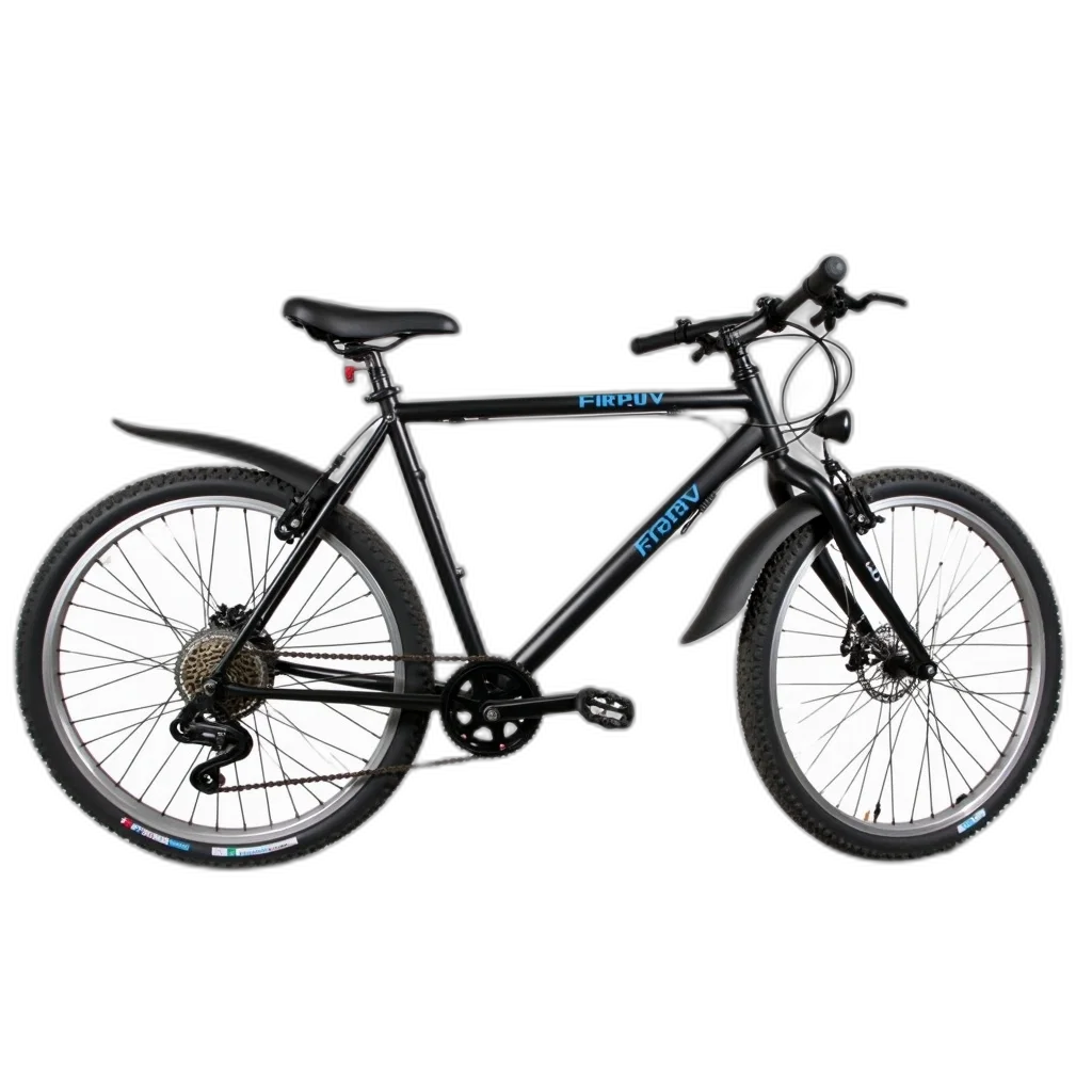 3d render, photorealistic, mountain, bike, black, frame, tires, displayed transparent PNG cut-out