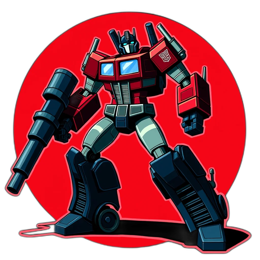 robot, pixel art, concept art, comic book art, cartoon, red, second, image transparent PNG cut-out