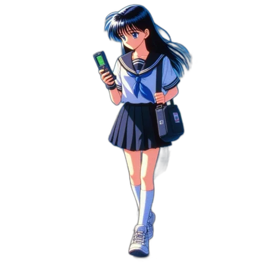 bottle, dress, staff, robot, anime, pixel art, concept art, vaporwave transparent PNG cut-out