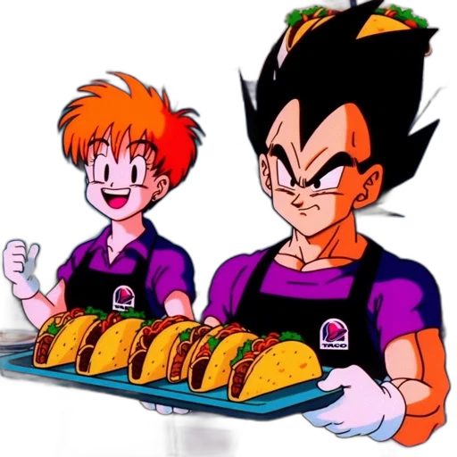 food, concept art, cartoon, pixel art, anime, dragon, ball, characters transparent PNG cut-out