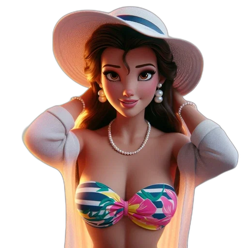 jewelry, hat, crown, 3d render, photorealistic, concept art, cartoon, beach transparent PNG cut-out