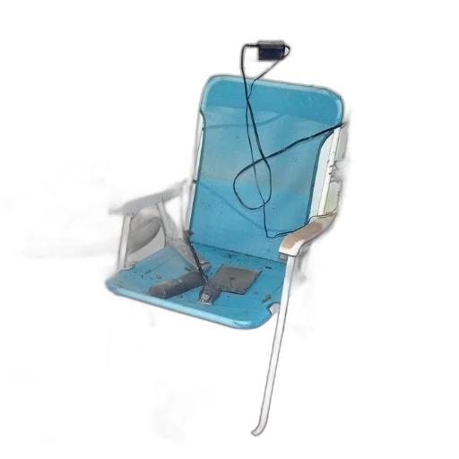 furniture, staff, 3d render, blue, lawn, chair, sits, middle transparent PNG cut-out