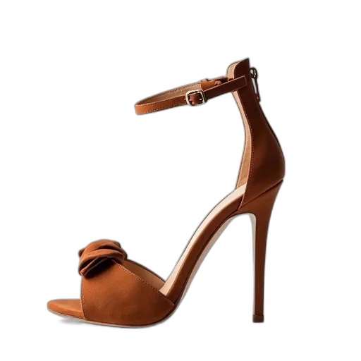 shoes, furniture, jewelry, 3d render, earth tones, pair, brown, high-heeled transparent PNG cut-out