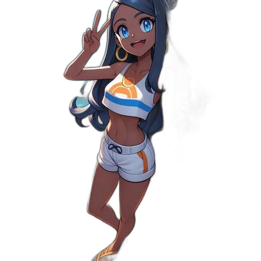 dress, concept art, anime, cartoon, fantasy art, blue, pastel, neon transparent PNG cut-out
