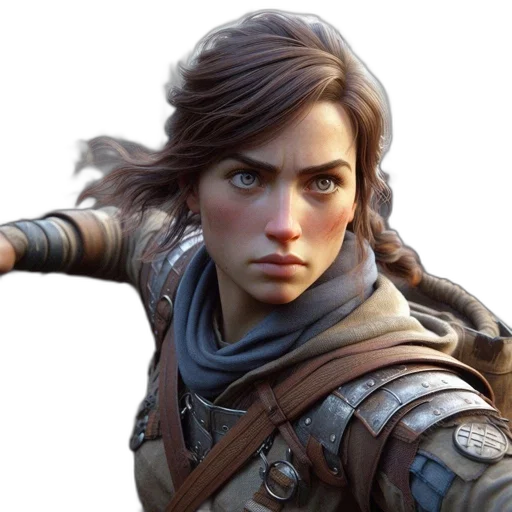 face, weapon, staff, concept art, photorealistic, fantasy art, 3d render, female transparent PNG cut-out
