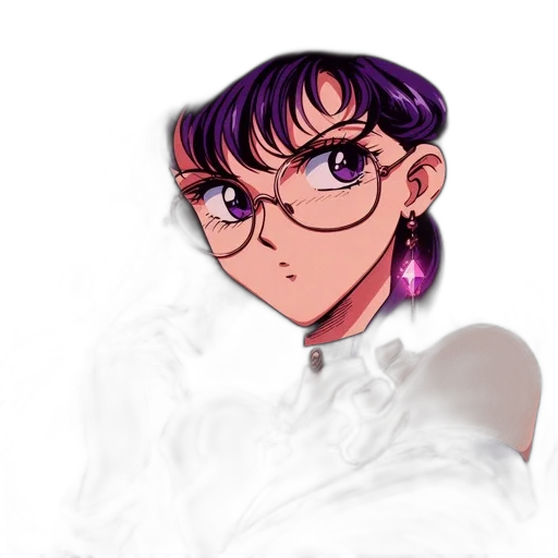 jewelry, face, staff, crown, vaporwave, anime, concept art, cartoon transparent PNG cut-out