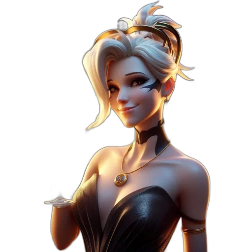dress, staff, face, crown, concept art, fantasy art, 3d render, pixel art transparent PNG cut-out