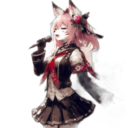 weapon, staff, dress, dragon, concept art, fantasy art, anime, watercolor transparent PNG cut-out