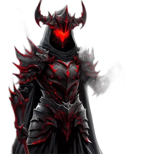 mask, concept art, fantasy art, comic book art, 3d render, dark, red, armored transparent PNG cut-out