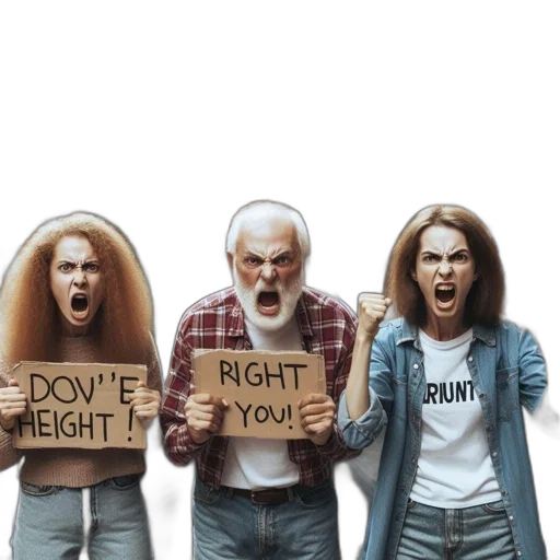 jacket, concept art, comic book art, image, portrays, multigenerational, crowd, protesting transparent PNG cut-out